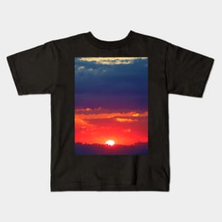Cloudy sunset oil painting Kids T-Shirt